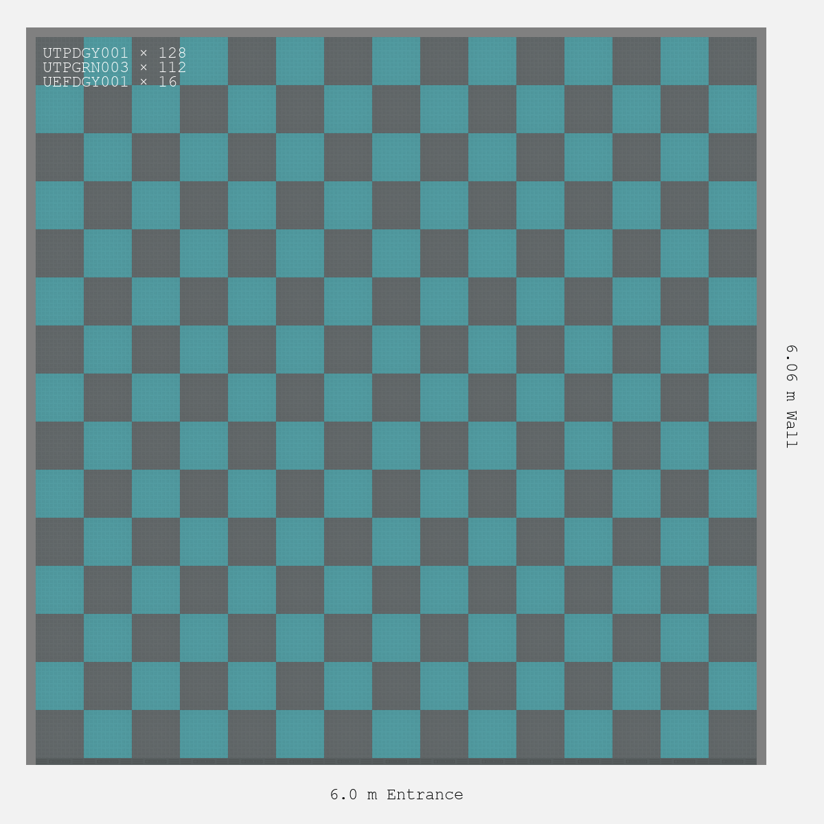 ULTRATUFF Chequer Design Space Grey Accent Turbo Teal