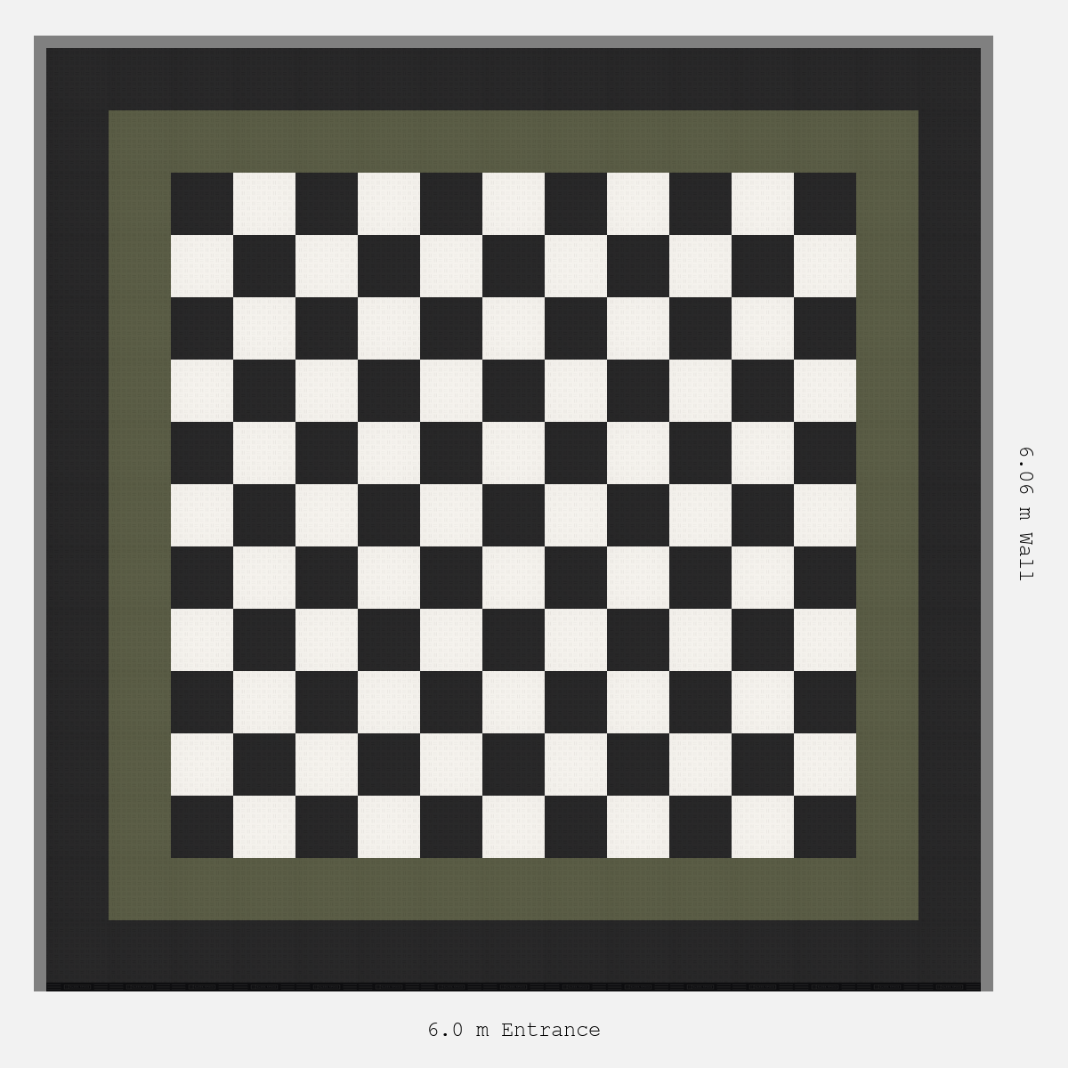 ULTRATUFF Double Border Chequer Infill Design Outer: Jet Black - Inner: Tactical Olive - Infill: Jet Black - Alpine White