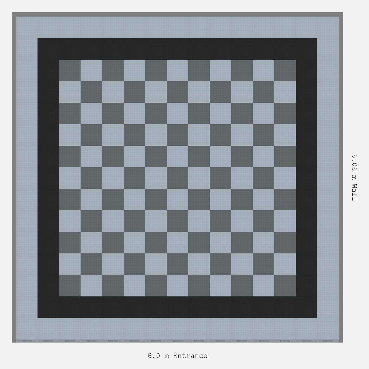 ULTRATUFF Double Border Chequer Infill Design Outer: Silver Grey - Inner: Jet Black - Infill: Space Grey - Silver Grey
