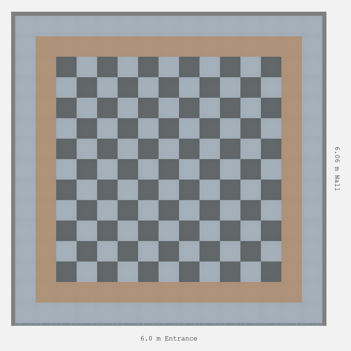 ULTRATUFF Double Border Chequer Infill Design Outer: Silver Grey - Inner: Stone Beige - Infill: Space Grey - Silver Grey