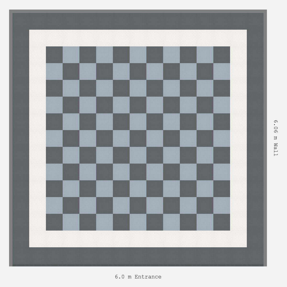 ULTRATUFF Double Border Chequer Infill Design Outer: Space Grey - Inner: Alpine White - Infill: Space Grey - Silver Grey