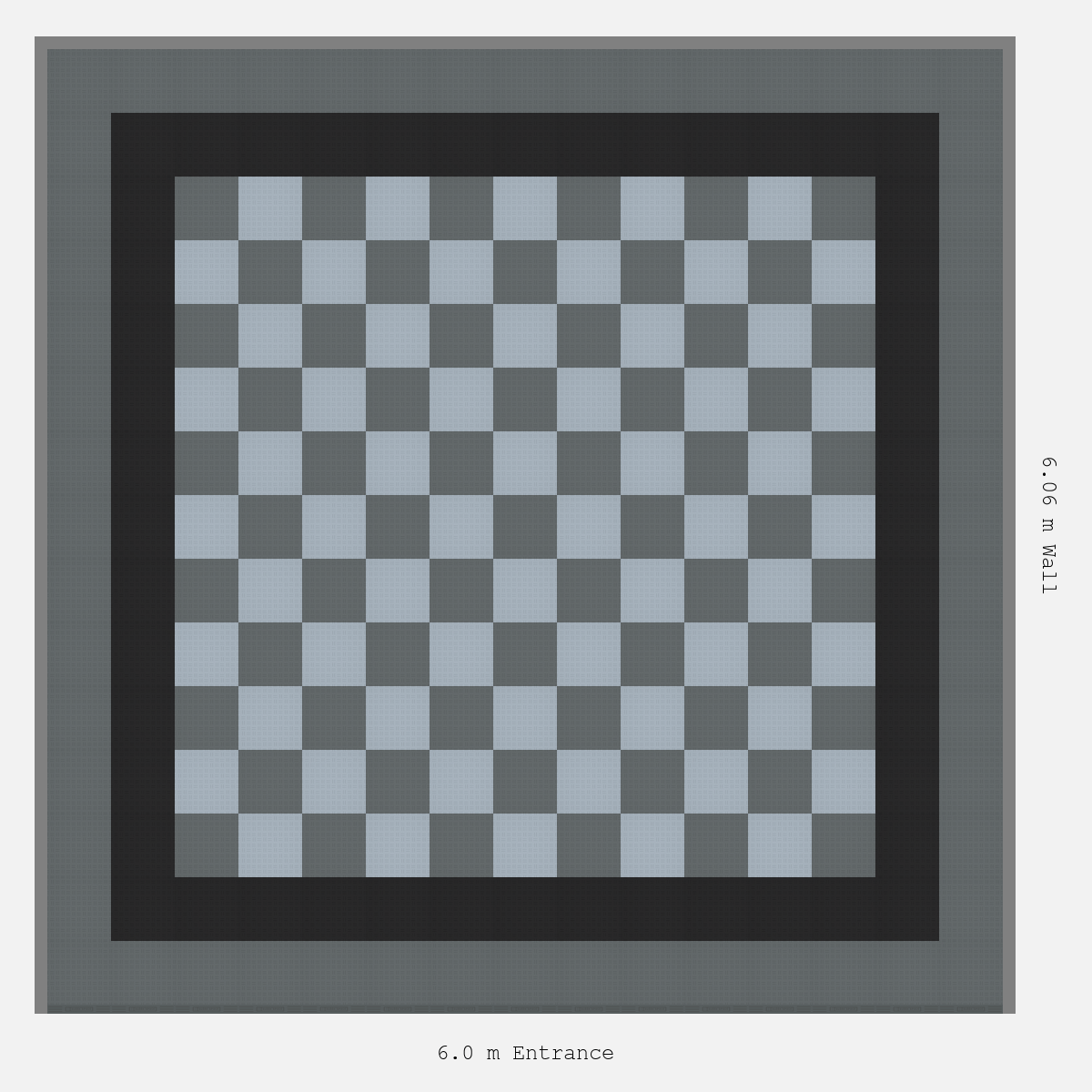 ULTRATUFF Double Border Chequer Infill Design Outer: Space Grey - Inner: Jet Black - Infill: Space Grey - Silver Grey