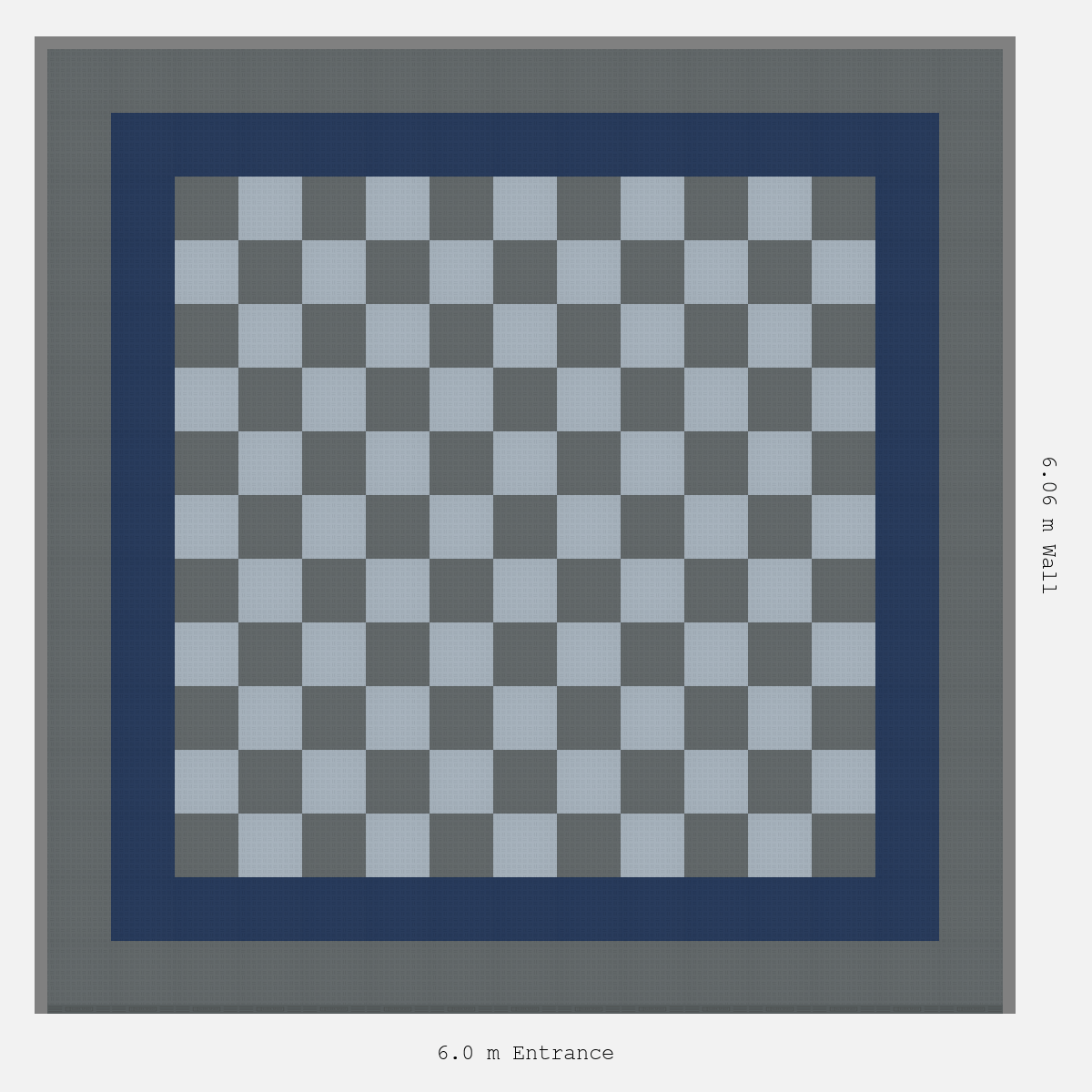 ULTRATUFF Double Border Chequer Infill Design Outer: Space Grey - Inner: Night Blue - Infill: Space Grey - Silver Grey