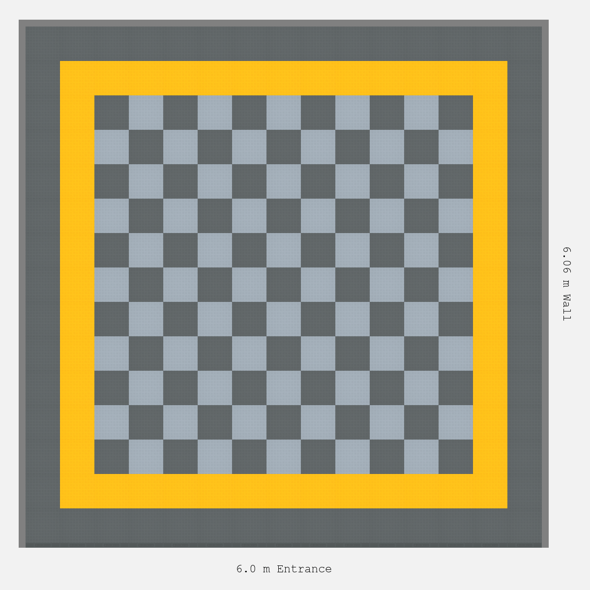 ULTRATUFF Double Border Chequer Infill Design Outer: Space Grey - Inner: Speed Yellow - Infill: Space Grey - Silver Grey