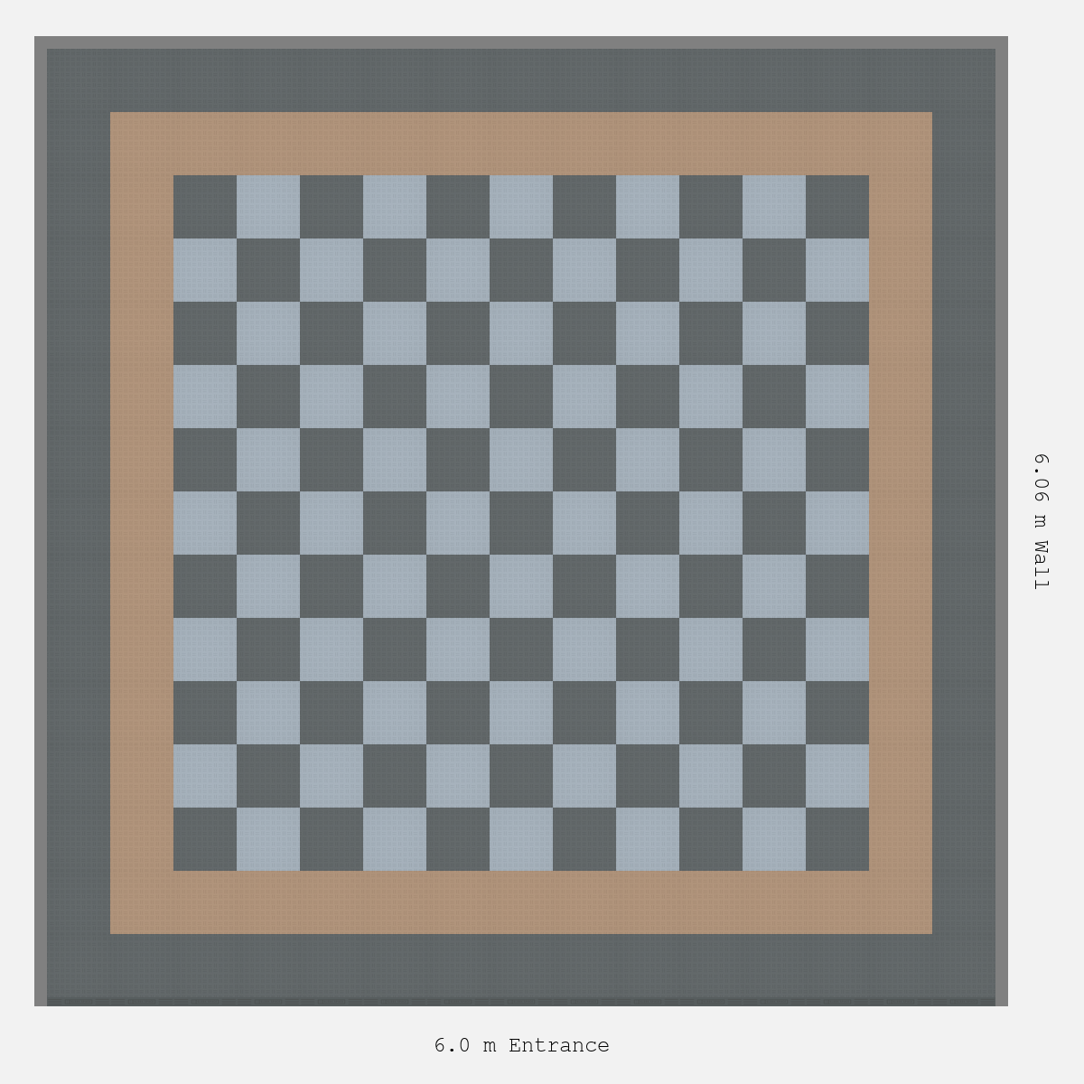 ULTRATUFF Double Border Chequer Infill Design Outer: Space Grey - Inner: Stone Beige - Infill: Space Grey - Silver Grey