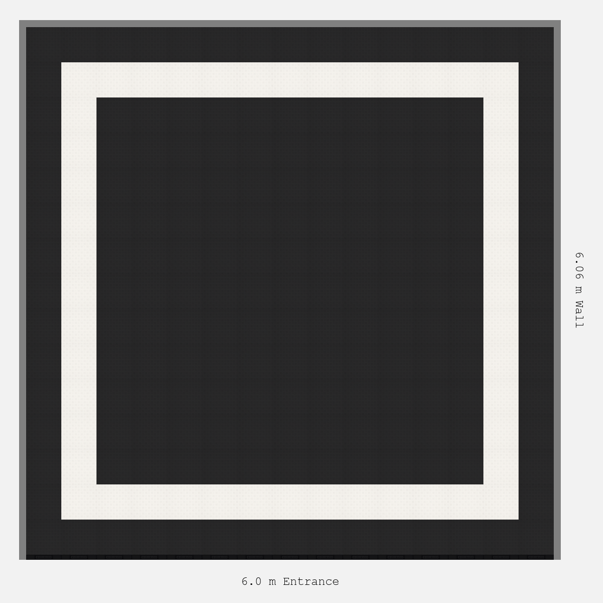 ULTRATUFF Double Border Plain Infill Design Outer/Infill: Jet Black - Inner: Alpine White