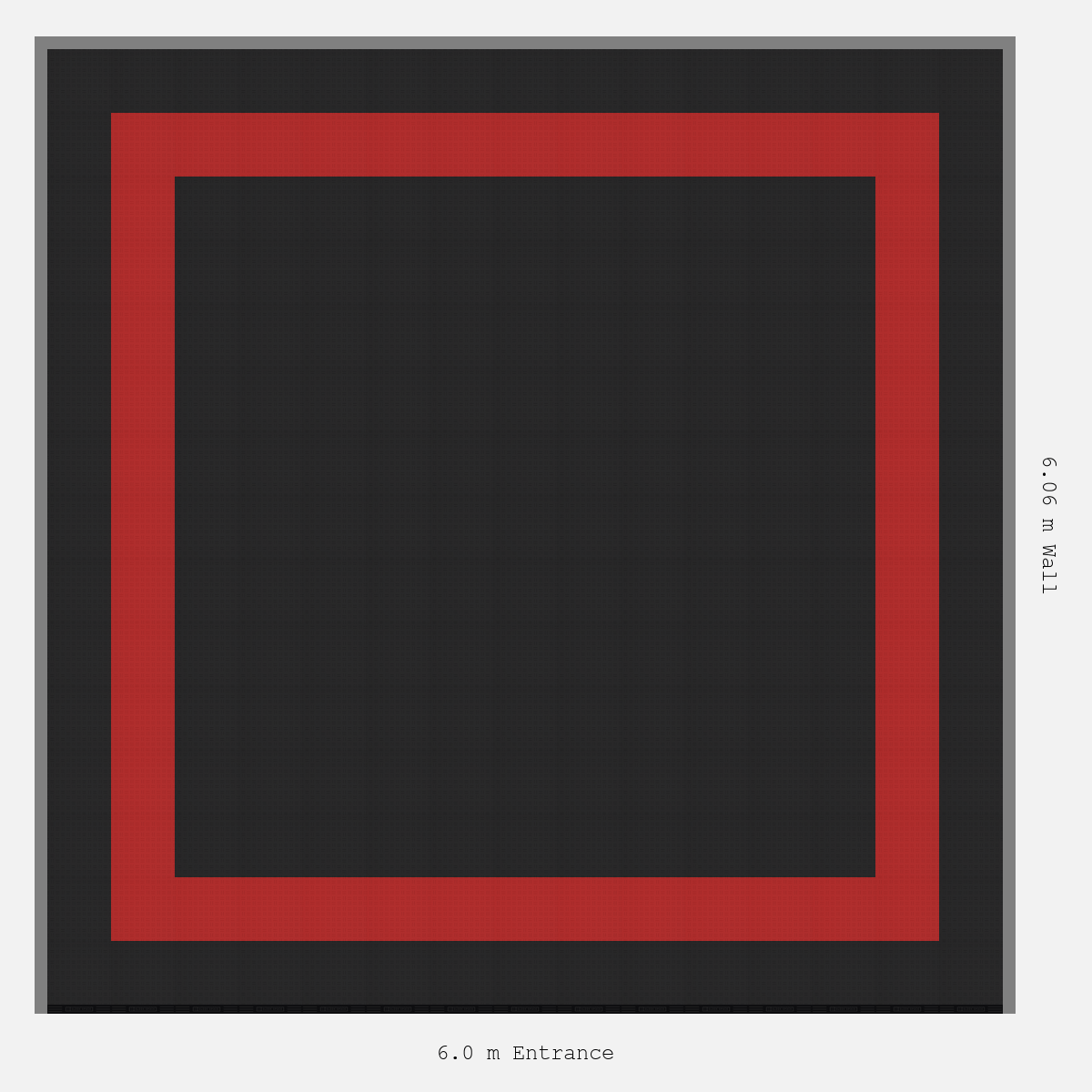 ULTRATUFF Double Border Plain Infill Design Outer/Infill: Jet Black - Inner: Crimson Red