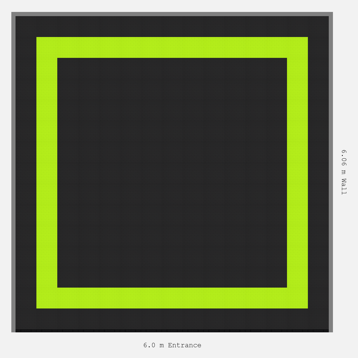 ULTRATUFF Double Border Plain Infill Design Outer/Infill: Jet Black - Inner: Electric Green