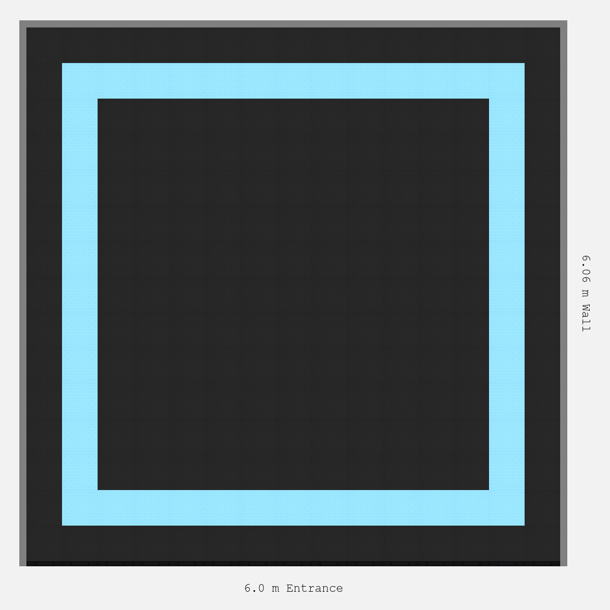 ULTRATUFF Double Border Plain Infill Design Outer/Infill: Jet Black - Inner: Gulf Blue