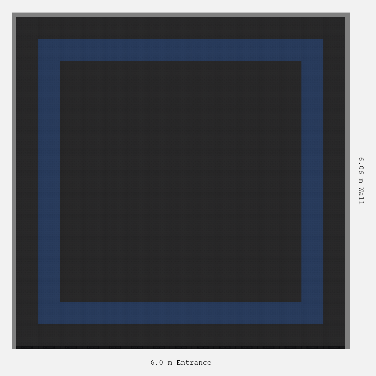 ULTRATUFF Double Border Plain Infill Design Outer/Infill: Jet Black - Inner: Night Blue