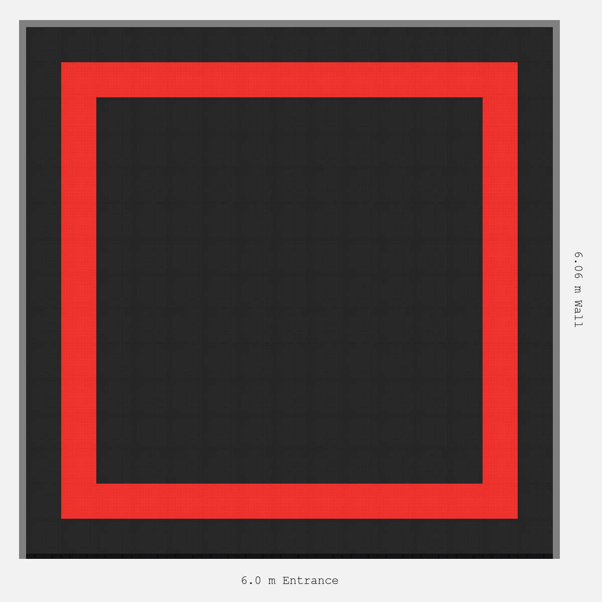 ULTRATUFF Double Border Plain Infill Design Outer/Infill: Jet Black - Inner: Rosso Red