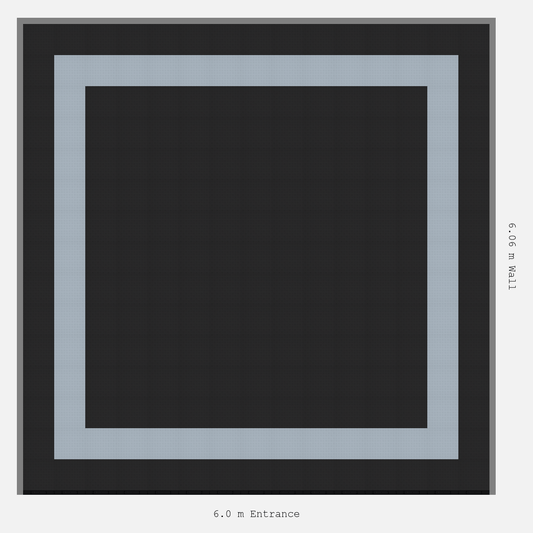 ULTRATUFF Double Border Plain Infill Design Outer/Infill: Jet Black - Inner: Silver Grey