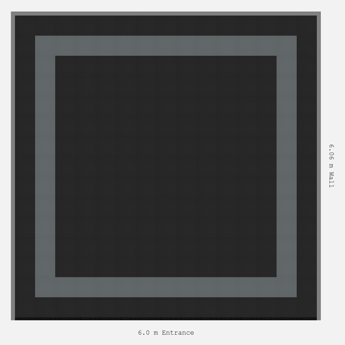 ULTRATUFF Double Border Plain Infill Design Outer/Infill: Jet Black - Inner: Space Grey