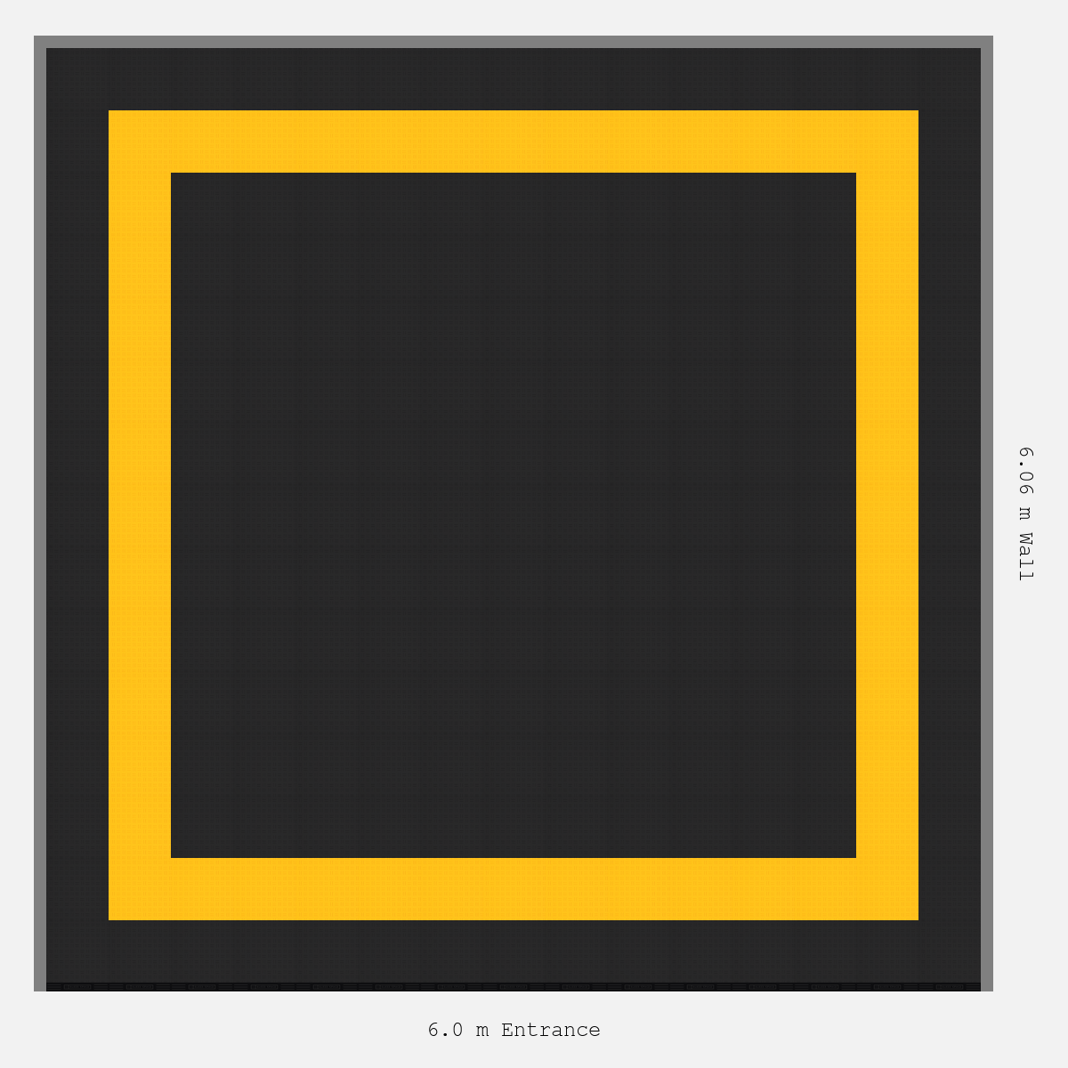 ULTRATUFF Double Border Plain Infill Design Outer/Infill: Jet Black - Inner: Speed Yellow