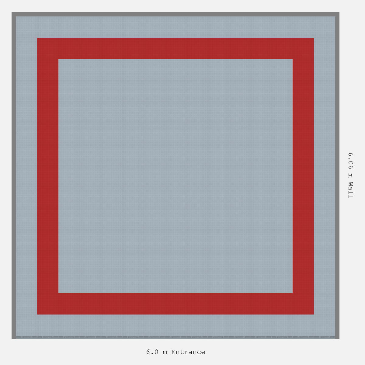 ULTRATUFF Double Border Plain Infill Design Outer/Infill: Silver Grey - Inner: Crimson Red