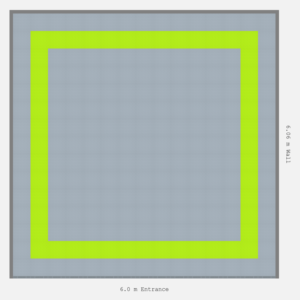 ULTRATUFF Double Border Plain Infill Design Outer/Infill: Silver Grey - Inner: Electric Green