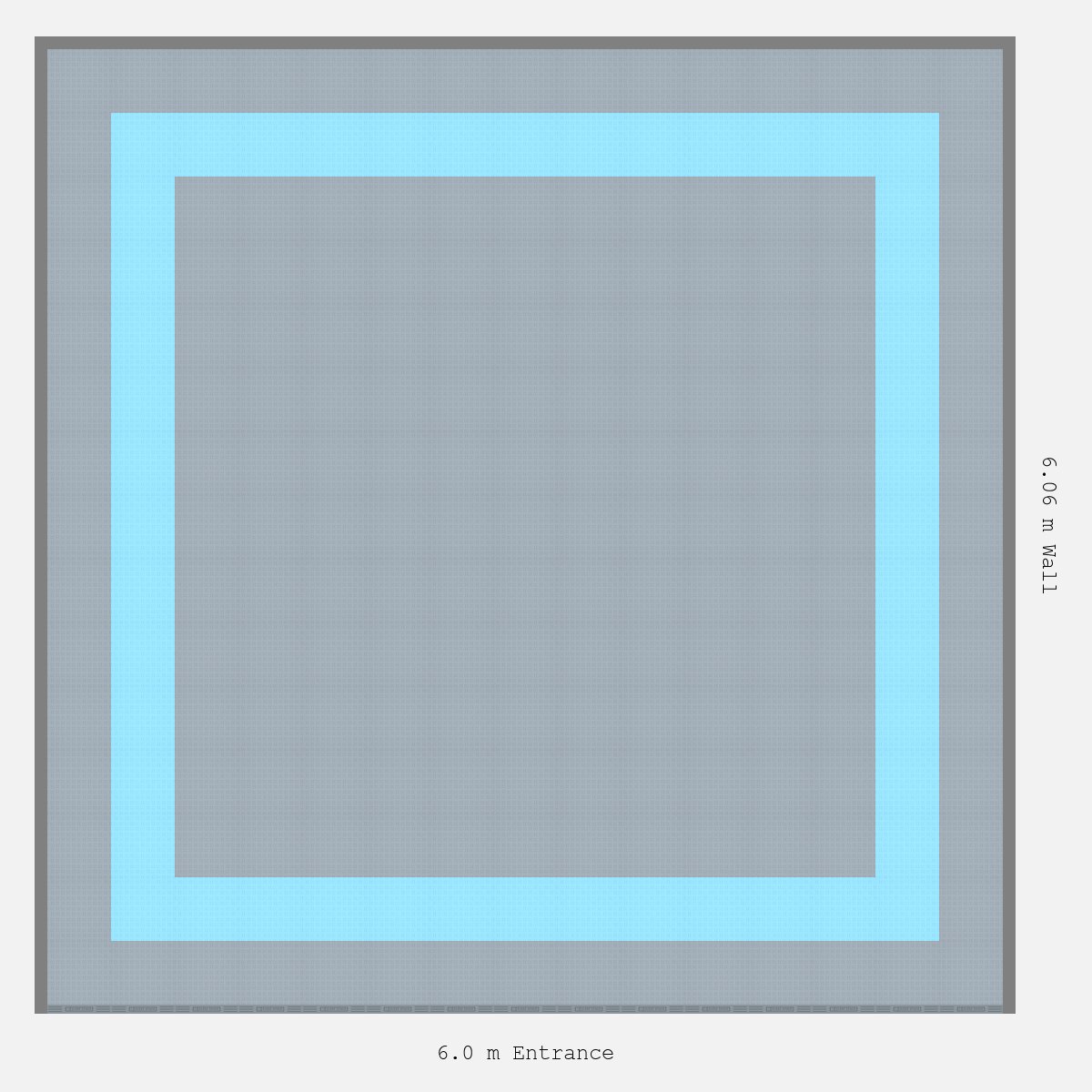 ULTRATUFF Double Border Plain Infill Design Outer/Infill: Silver Grey - Inner: Gulf Blue