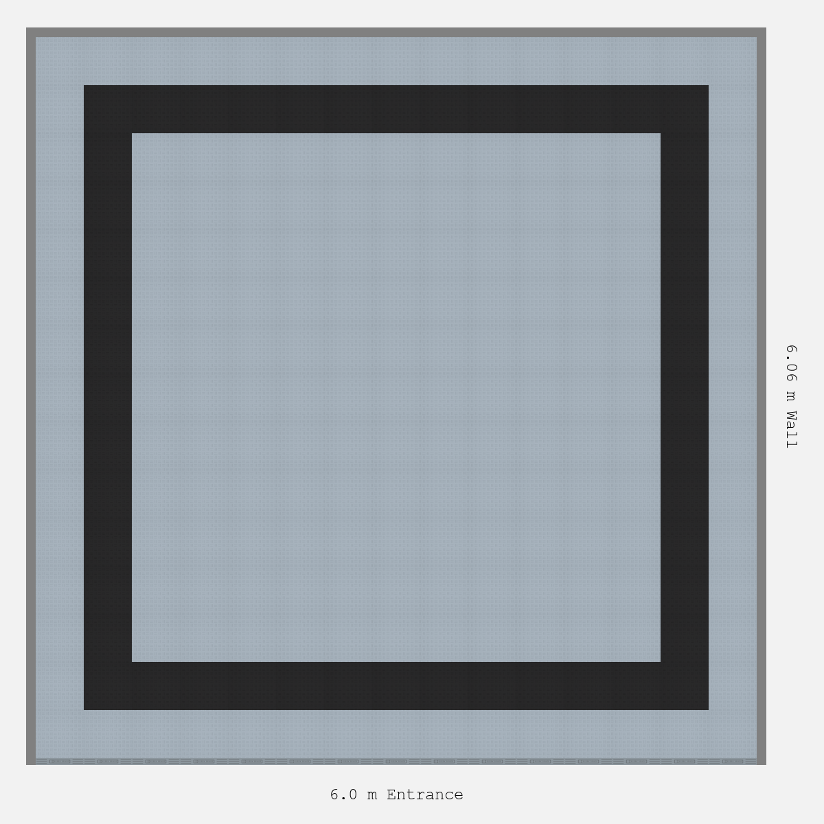 ULTRATUFF Double Border Plain Infill Design Outer/Infill: Silver Grey - Inner: Jet Black