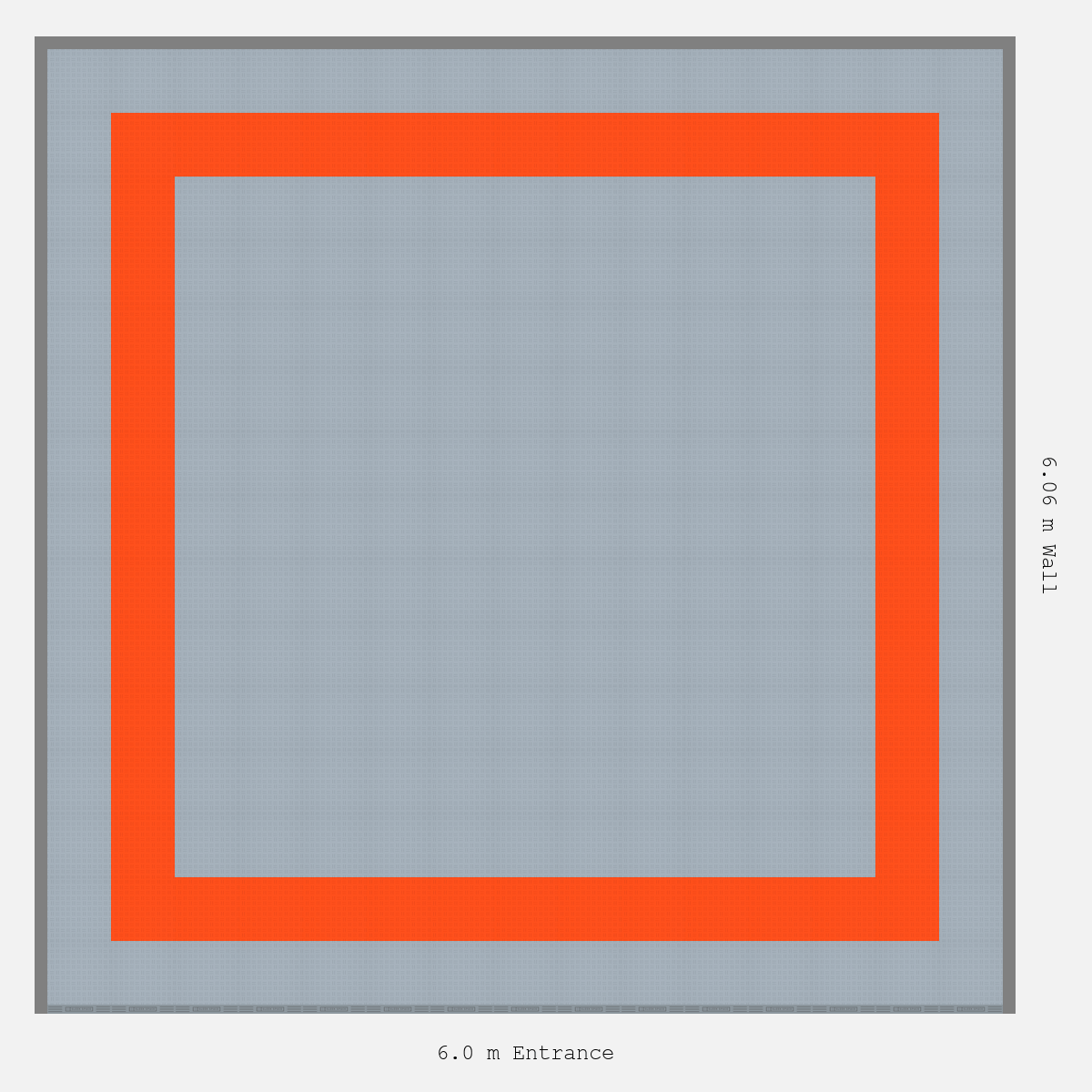 ULTRATUFF Double Border Plain Infill Design Outer/Infill: Silver Grey - Inner: Lava Orange