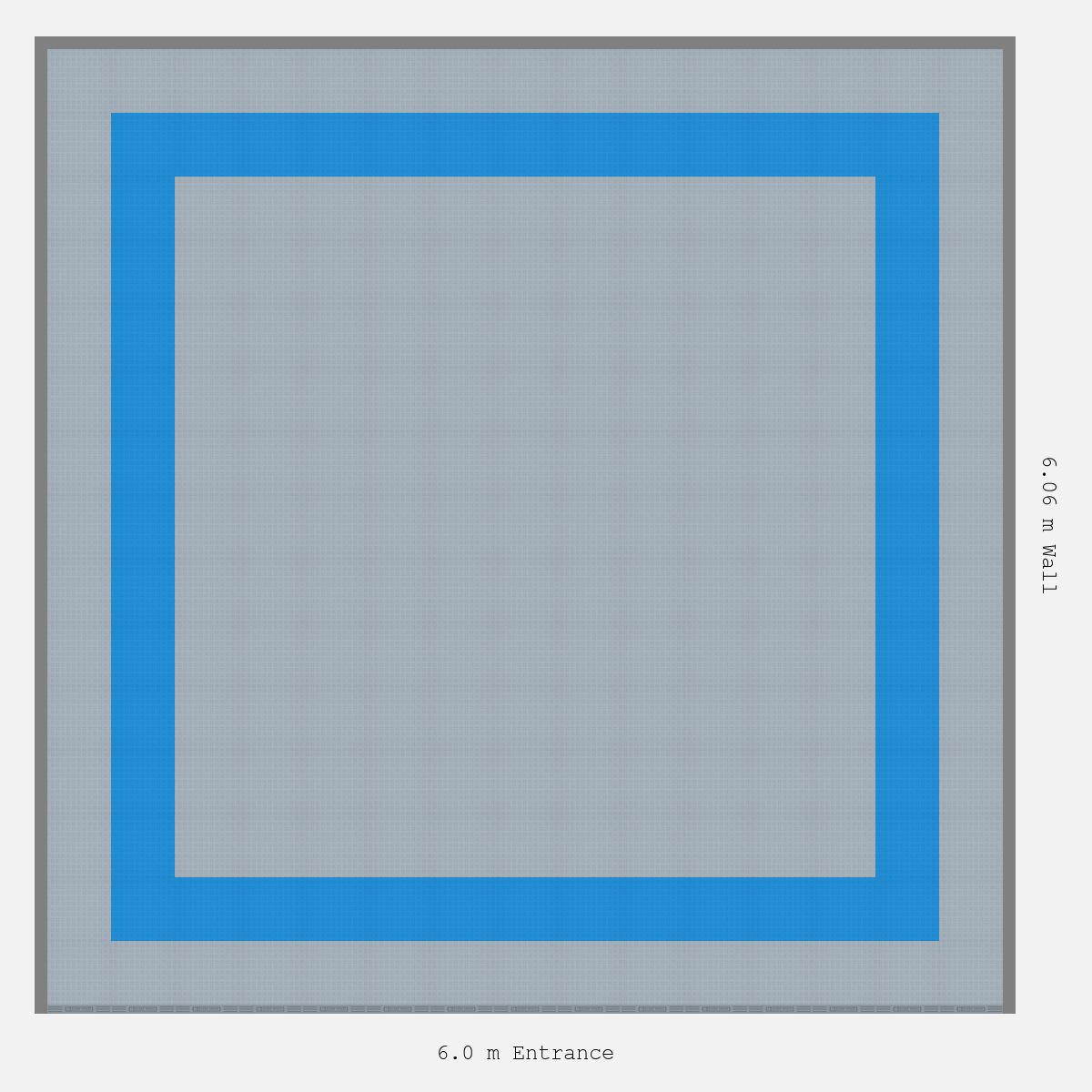 ULTRATUFF Double Border Plain Infill Design Outer/Infill: Silver Grey - Inner: Riviera Blue