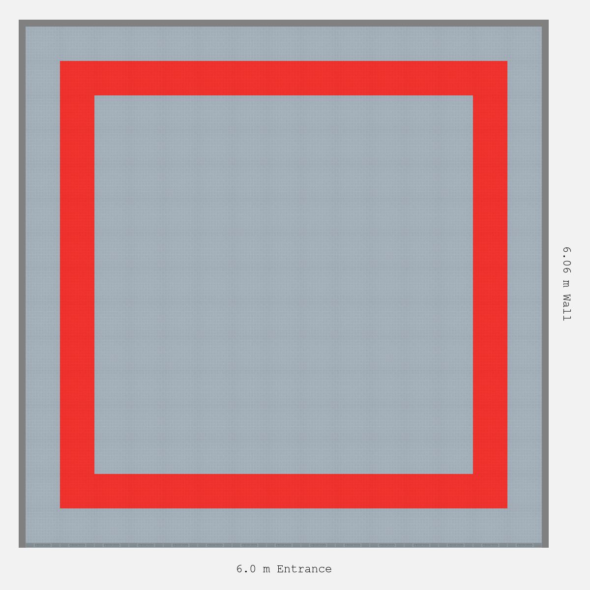 ULTRATUFF Double Border Plain Infill Design Outer/Infill: Silver Grey - Inner: Rosso Red