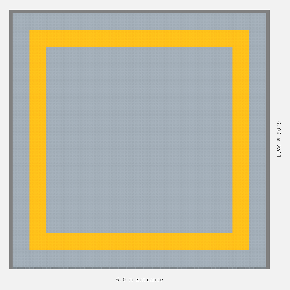 ULTRATUFF Double Border Plain Infill Design Outer/Infill: Silver Grey - Inner: Speed Yellow