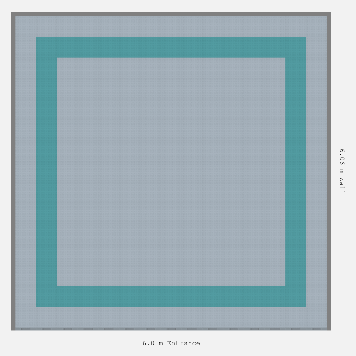 ULTRATUFF Double Border Plain Infill Design Outer/Infill: Silver Grey - Inner: Turbo Teal