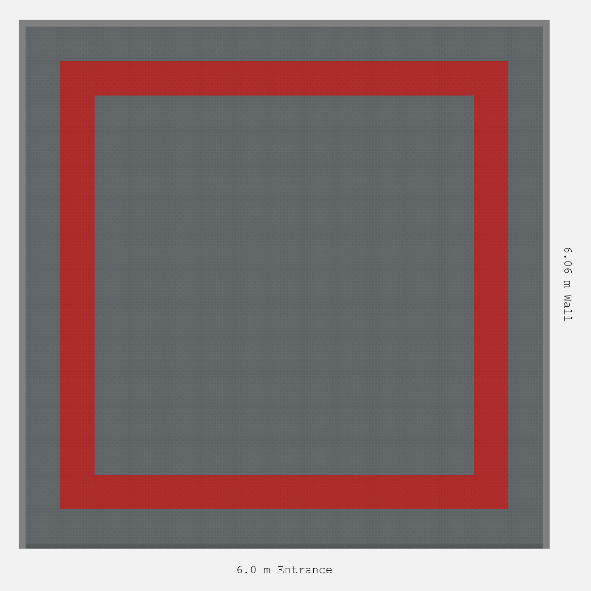 ULTRATUFF Double Border Plain Infill Design Outer/Infill: Space Grey - Inner: Crimson Red