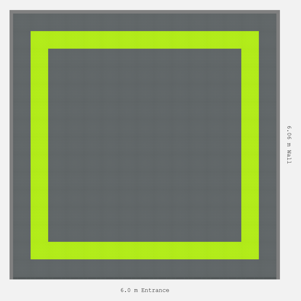 ULTRATUFF Double Border Plain Infill Design Outer/Infill: Space Grey - Inner: Electric Green