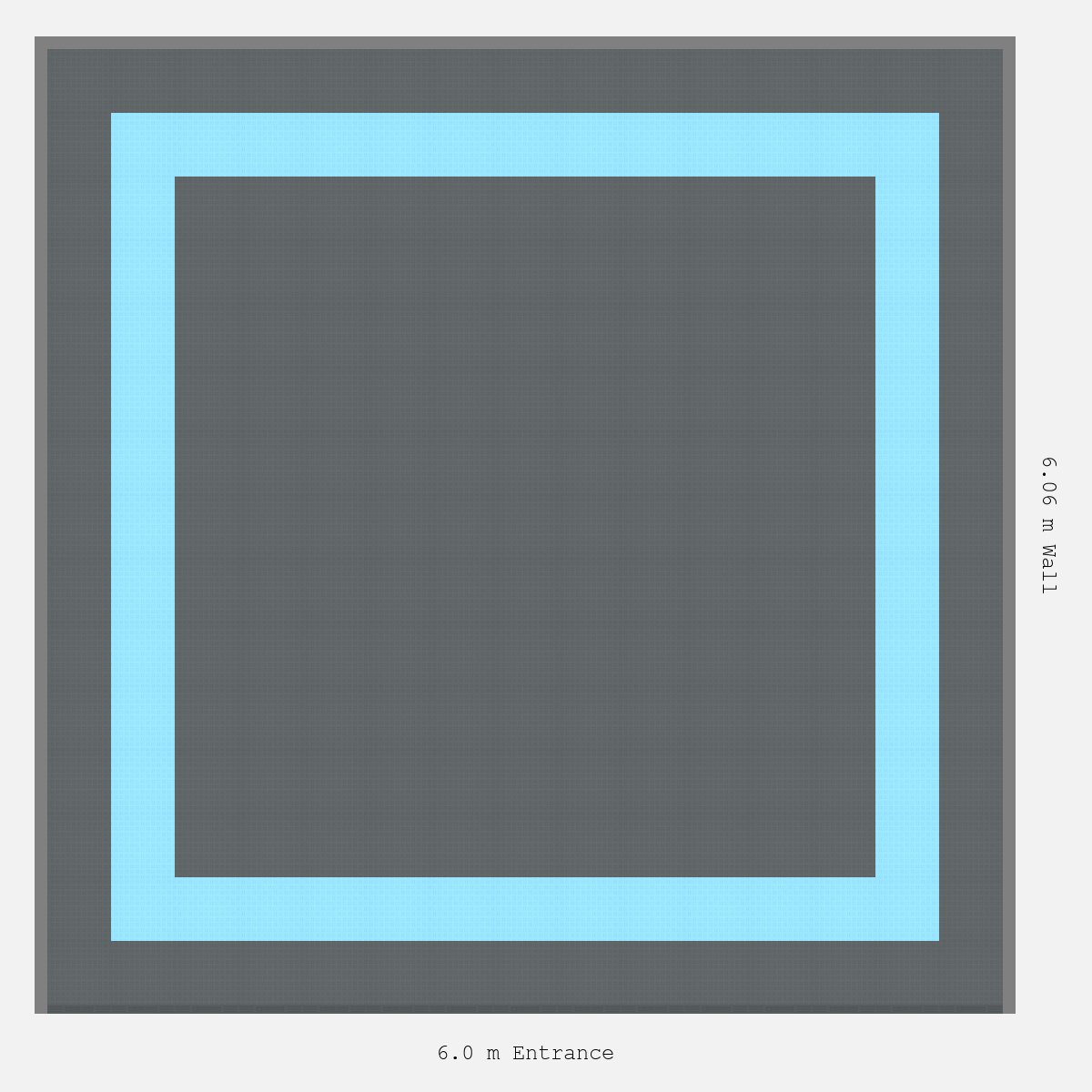 ULTRATUFF Double Border Plain Infill Design Outer/Infill: Space Grey - Inner: Gulf Blue