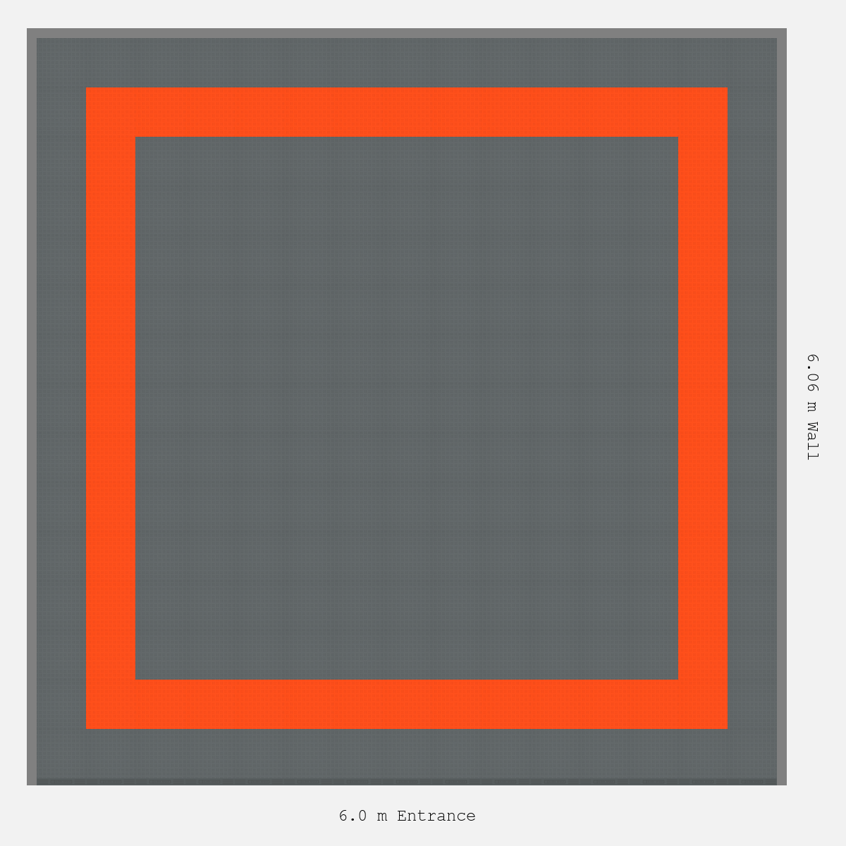 ULTRATUFF Double Border Plain Infill Design Outer/Infill: Space Grey - Inner: Lava Orange
