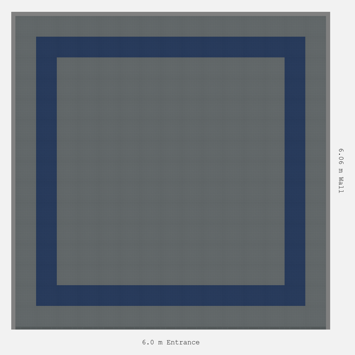 ULTRATUFF Double Border Plain Infill Design Outer/Infill: Space Grey - Inner: Night Blue