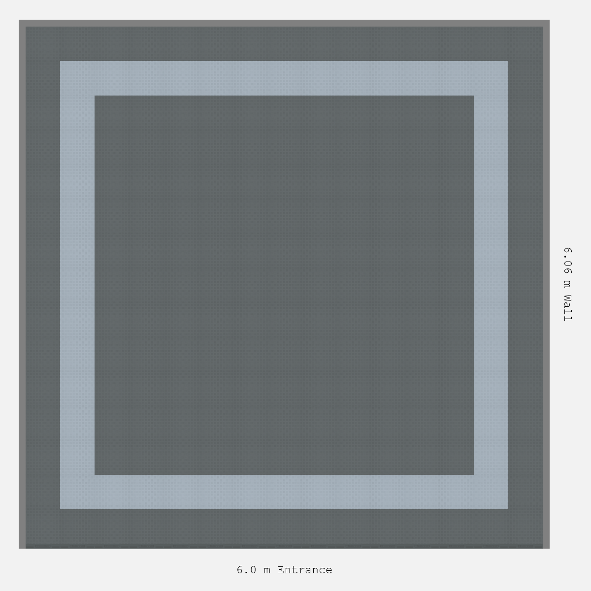 ULTRATUFF Double Border Plain Infill Design Outer/Infill: Space Grey - Inner: Silver Grey