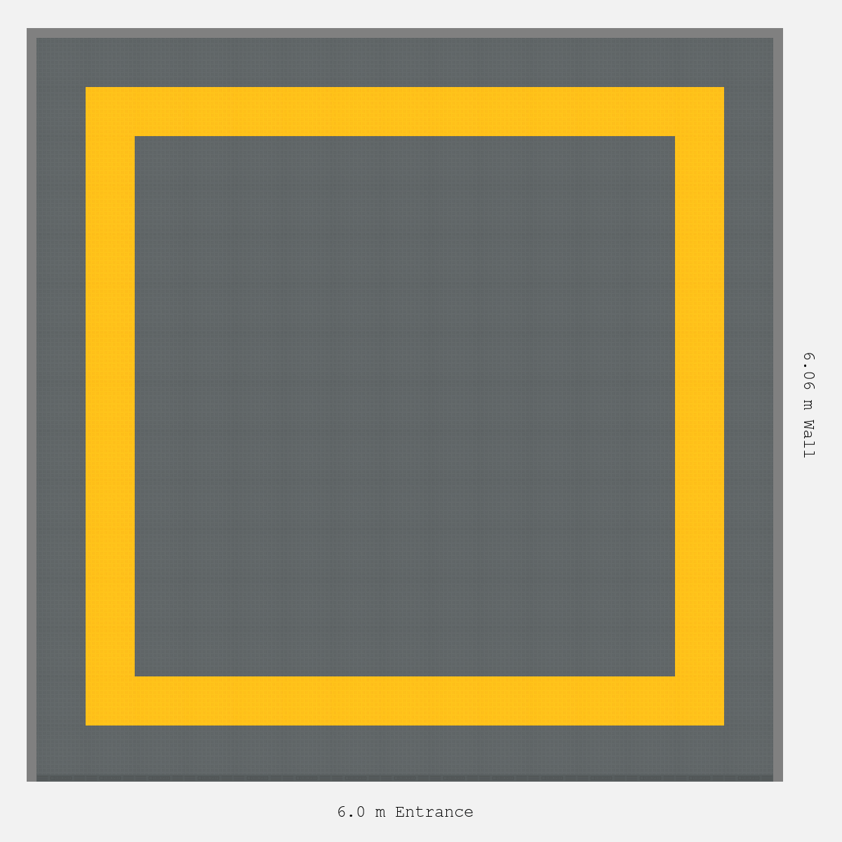 ULTRATUFF Double Border Plain Infill Design Outer/Infill: Space Grey - Inner: Speed Yellow