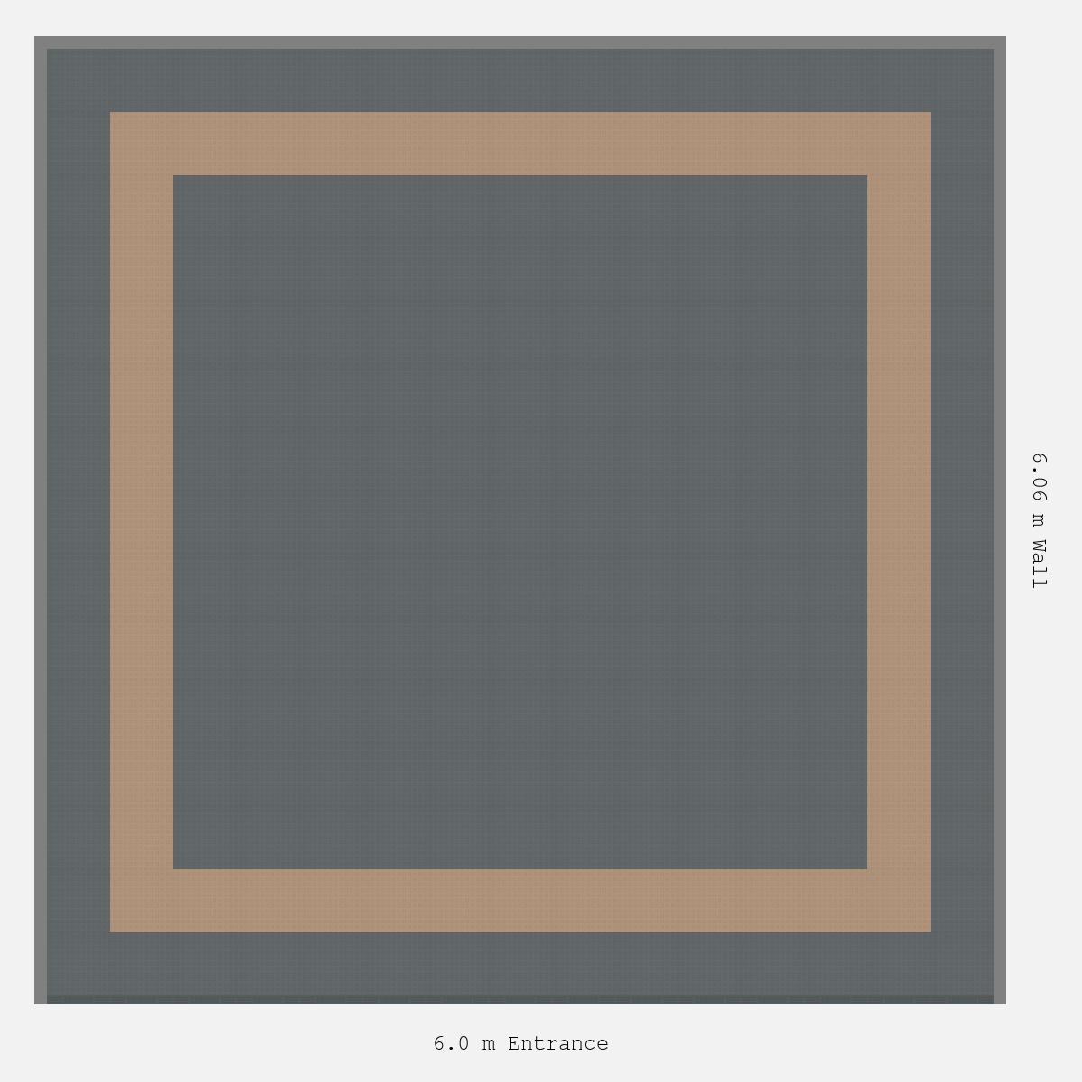 ULTRATUFF Double Border Plain Infill Design Outer/Infill: Space Grey - Inner: Stone Beige