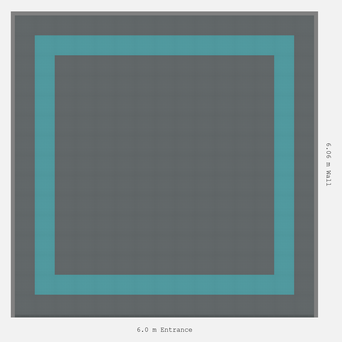 ULTRATUFF Double Border Plain Infill Design Outer/Infill: Space Grey - Inner: Turbo Teal