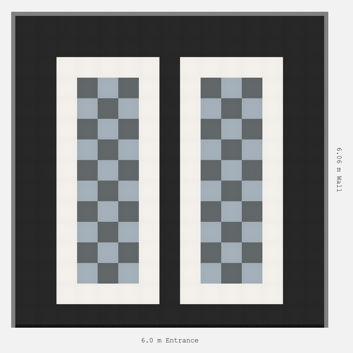 ULTRATUFF Parking Bay Chequer Infill Design Base: Jet Black - Outline: Alpine White - Infill: Space Grey - Silver Grey