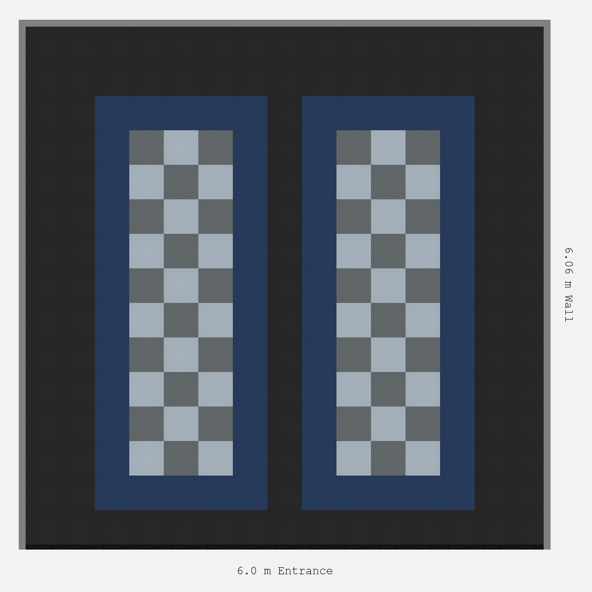 ULTRATUFF Parking Bay Chequer Infill Design Base: Jet Black - Outline: Night Blue - Infill: Space Grey - Silver Grey