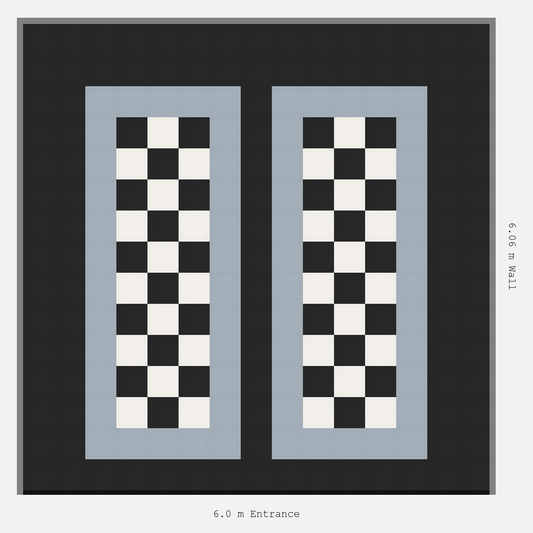 ULTRATUFF Parking Bay Chequer Infill Design Base: Jet Black - Outline: Silver Grey - Infill: Jet Black - Alpine White