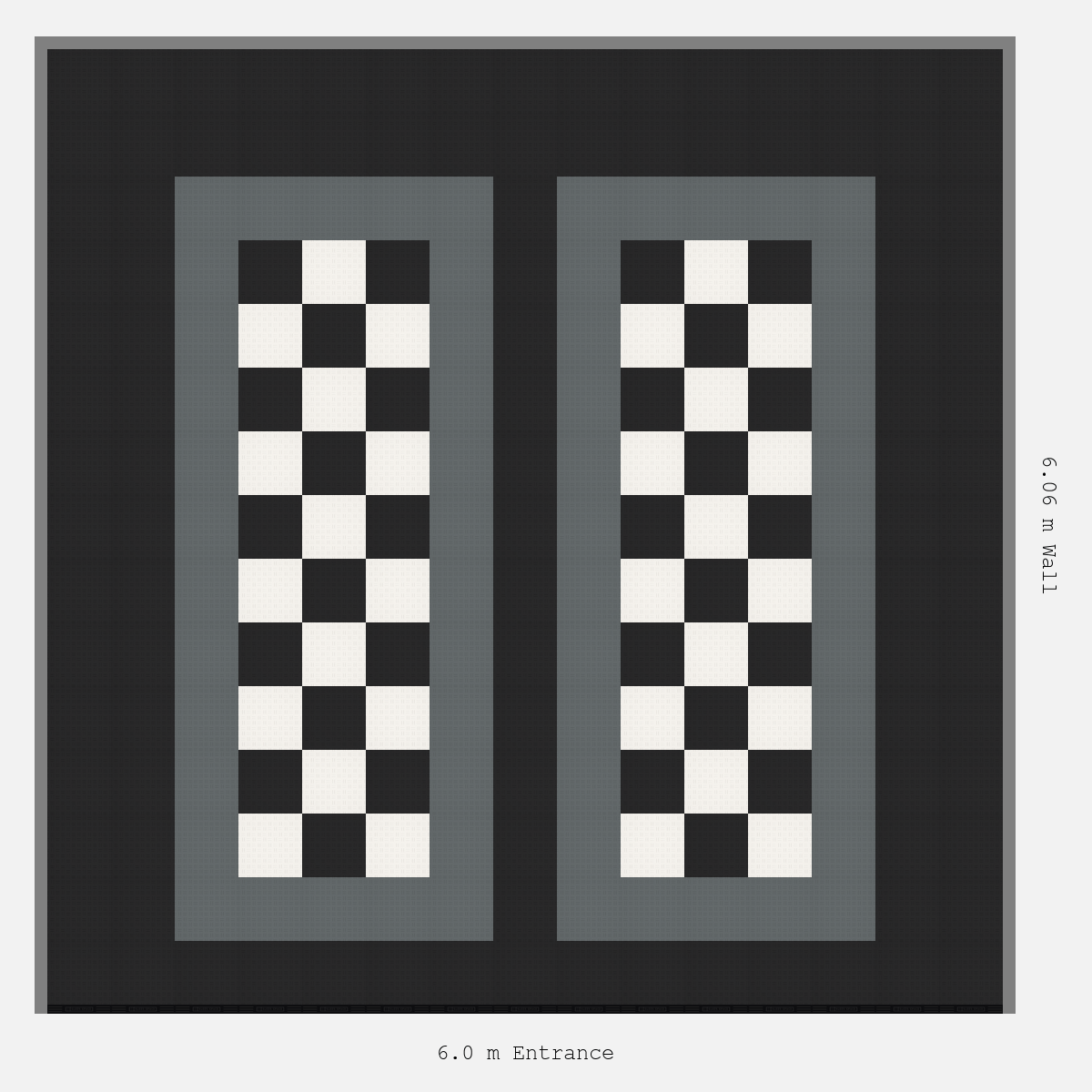 ULTRATUFF Parking Bay Chequer Infill Design Base: Jet Black - Outline: Space Grey - Infill: Jet Black - Alpine White