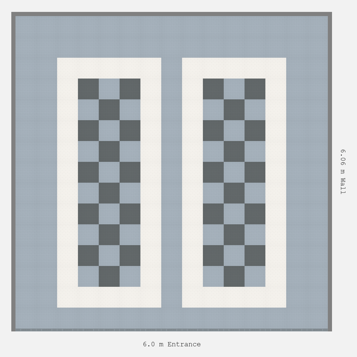 ULTRATUFF Parking Bay Chequer Infill Design Base: Silver Grey - Outline: Alpine White - Infill: Space Grey - Silver Grey