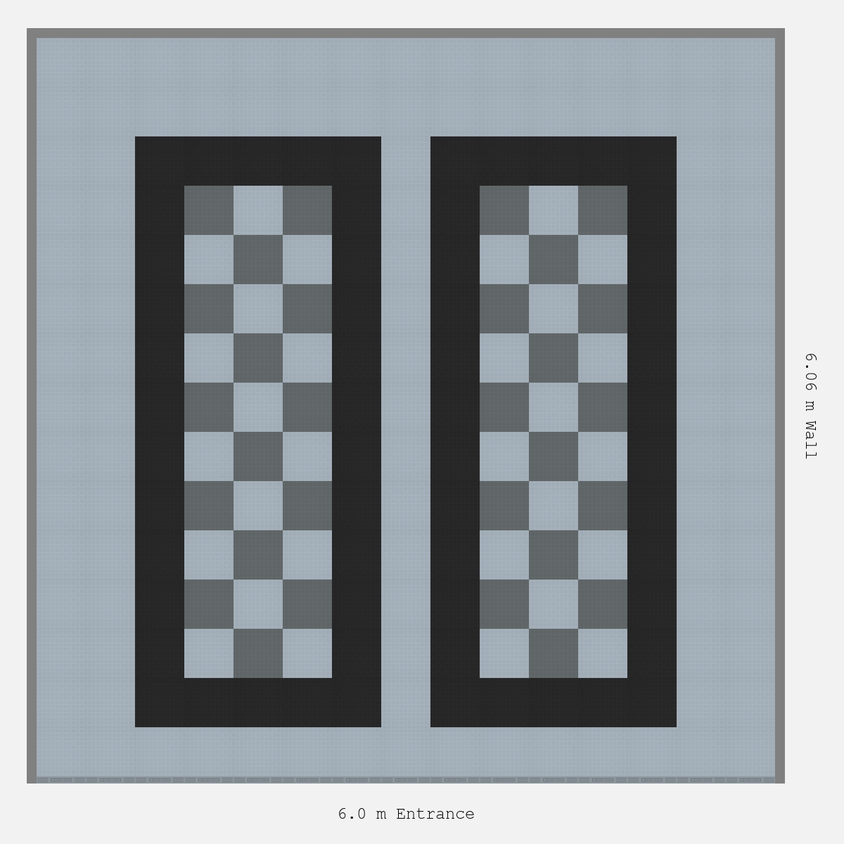 ULTRATUFF Parking Bay Chequer Infill Design Base: Silver Grey - Outline: Jet Black - Infill: Space Grey - Silver Grey