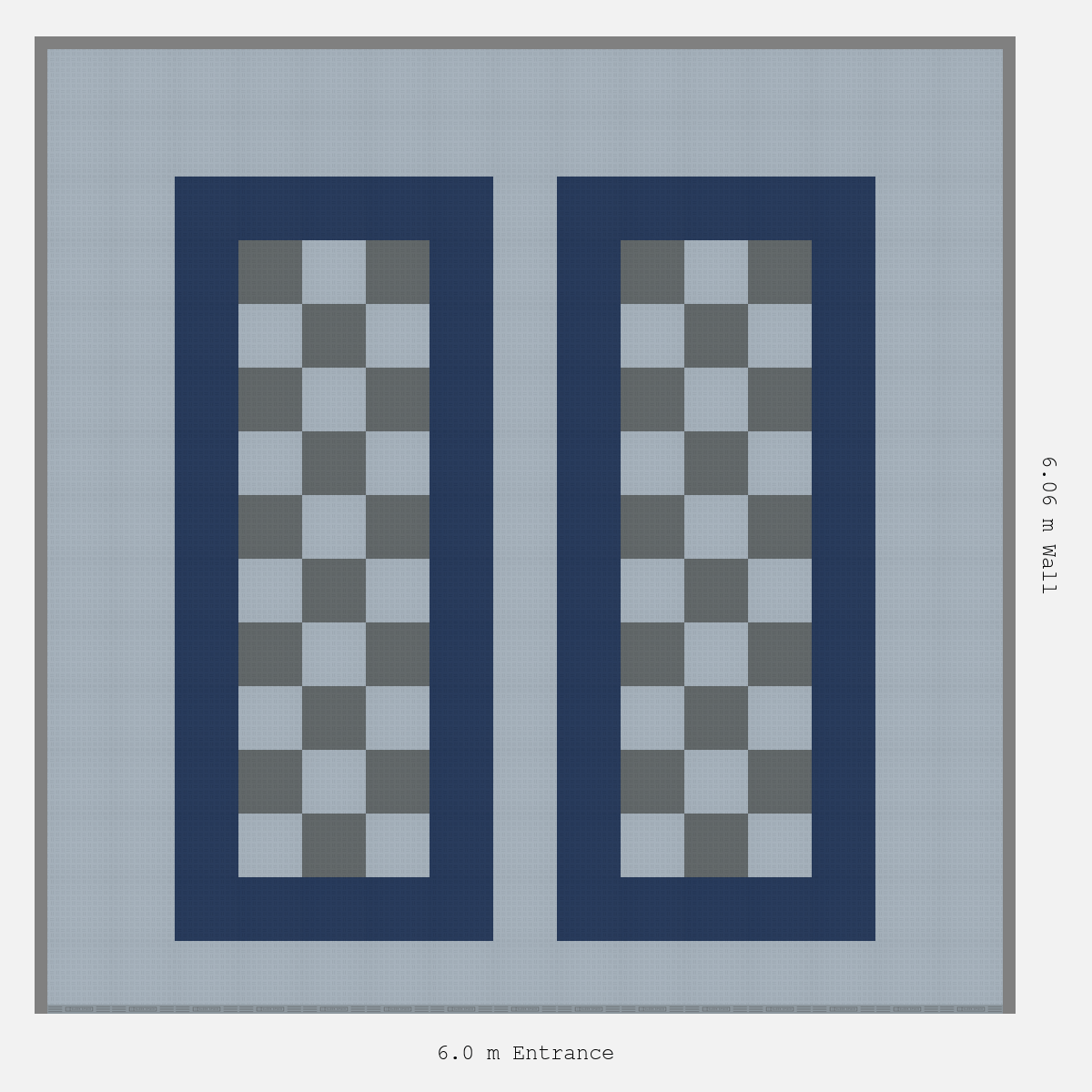 ULTRATUFF Parking Bay Chequer Infill Design Base: Silver Grey - Outline: Night Blue - Infill: Space Grey - Silver Grey