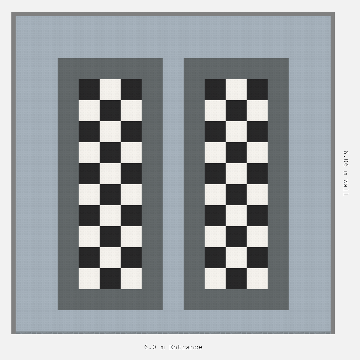 ULTRATUFF Parking Bay Chequer Infill Design Base: Silver Grey - Outline: Space Grey - Infill: Jet Black - Alpine White