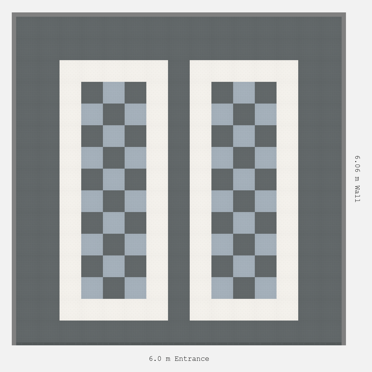 ULTRATUFF Parking Bay Chequer Infill Design Base: Space Grey - Outline: Alpine White - Infill: Space Grey - Silver Grey
