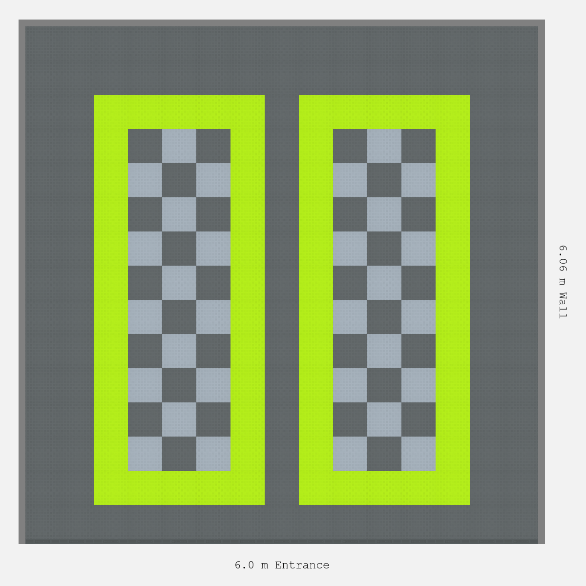 ULTRATUFF Parking Bay Chequer Infill Design Base: Space Grey - Outline: Electric Green - Infill: Space Grey - Silver Grey