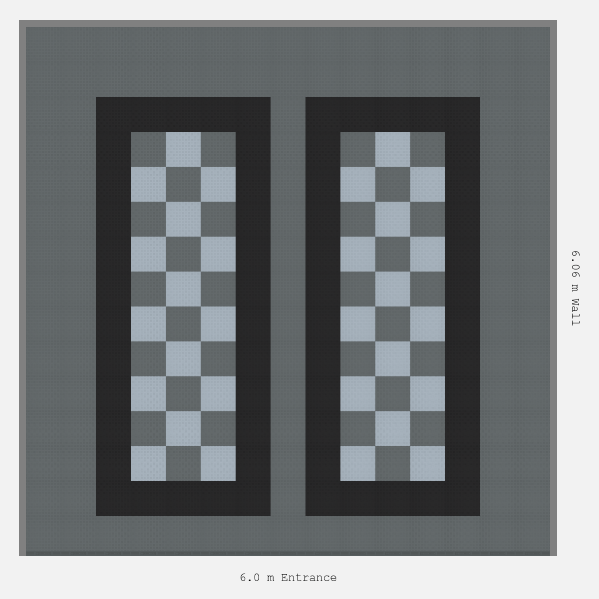 ULTRATUFF Parking Bay Chequer Infill Design Base: Space Grey - Outline: Jet Black - Infill: Space Grey - Silver Grey