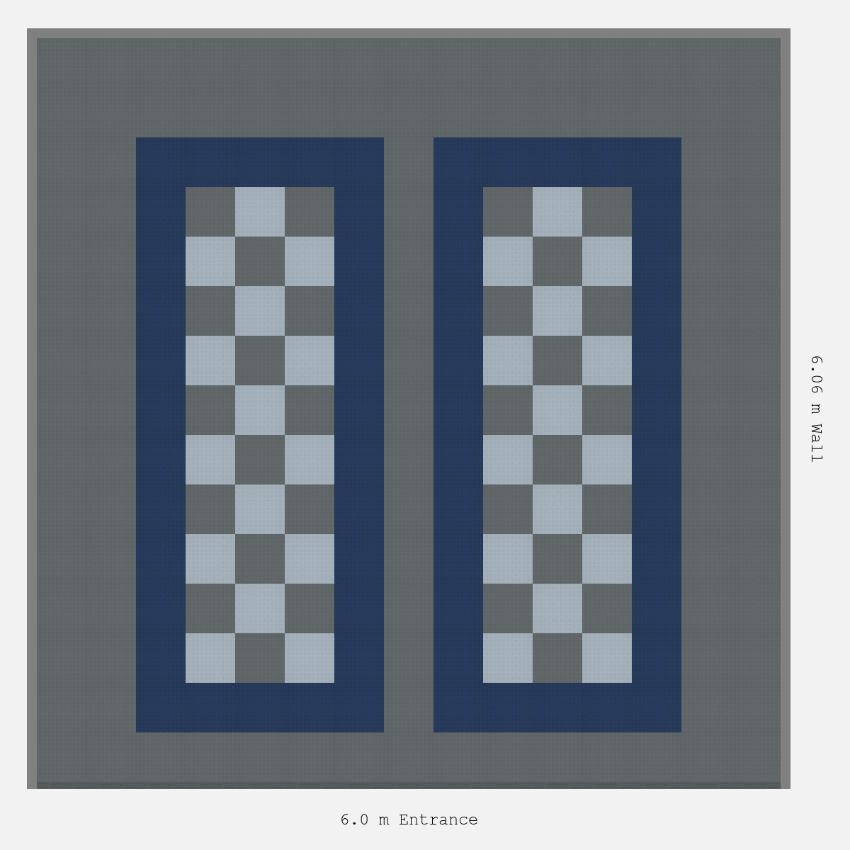 ULTRATUFF Parking Bay Chequer Infill Design Base: Space Grey - Outline: Night Blue - Infill: Space Grey - Silver Grey