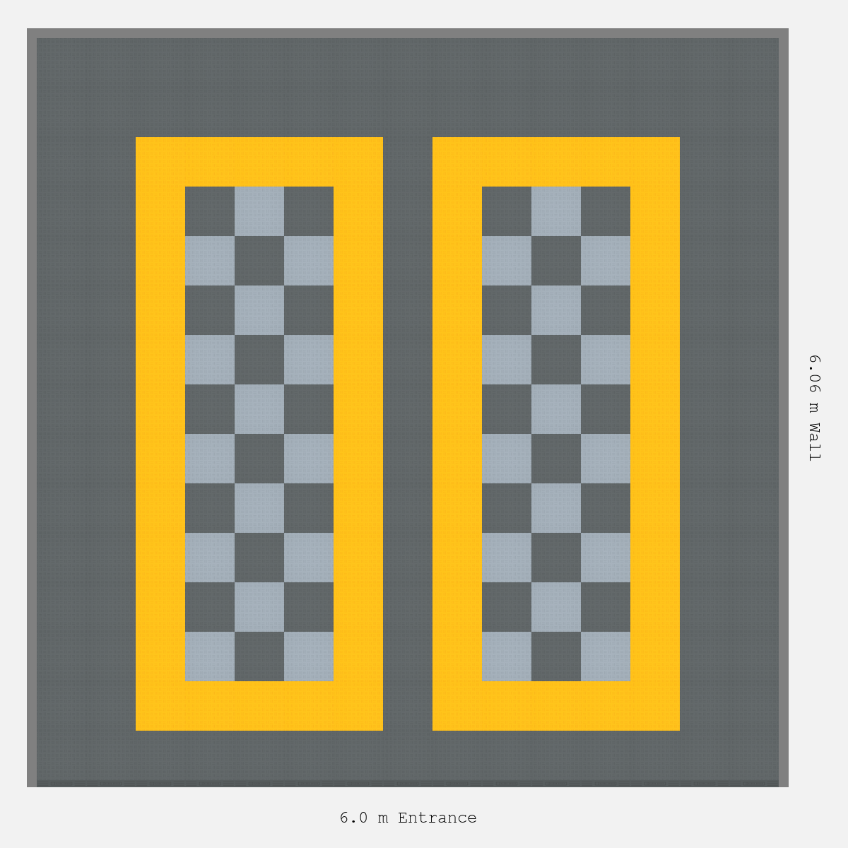 ULTRATUFF Parking Bay Chequer Infill Design Base: Space Grey - Outline: Speed Yellow - Infill: Space Grey - Silver Grey