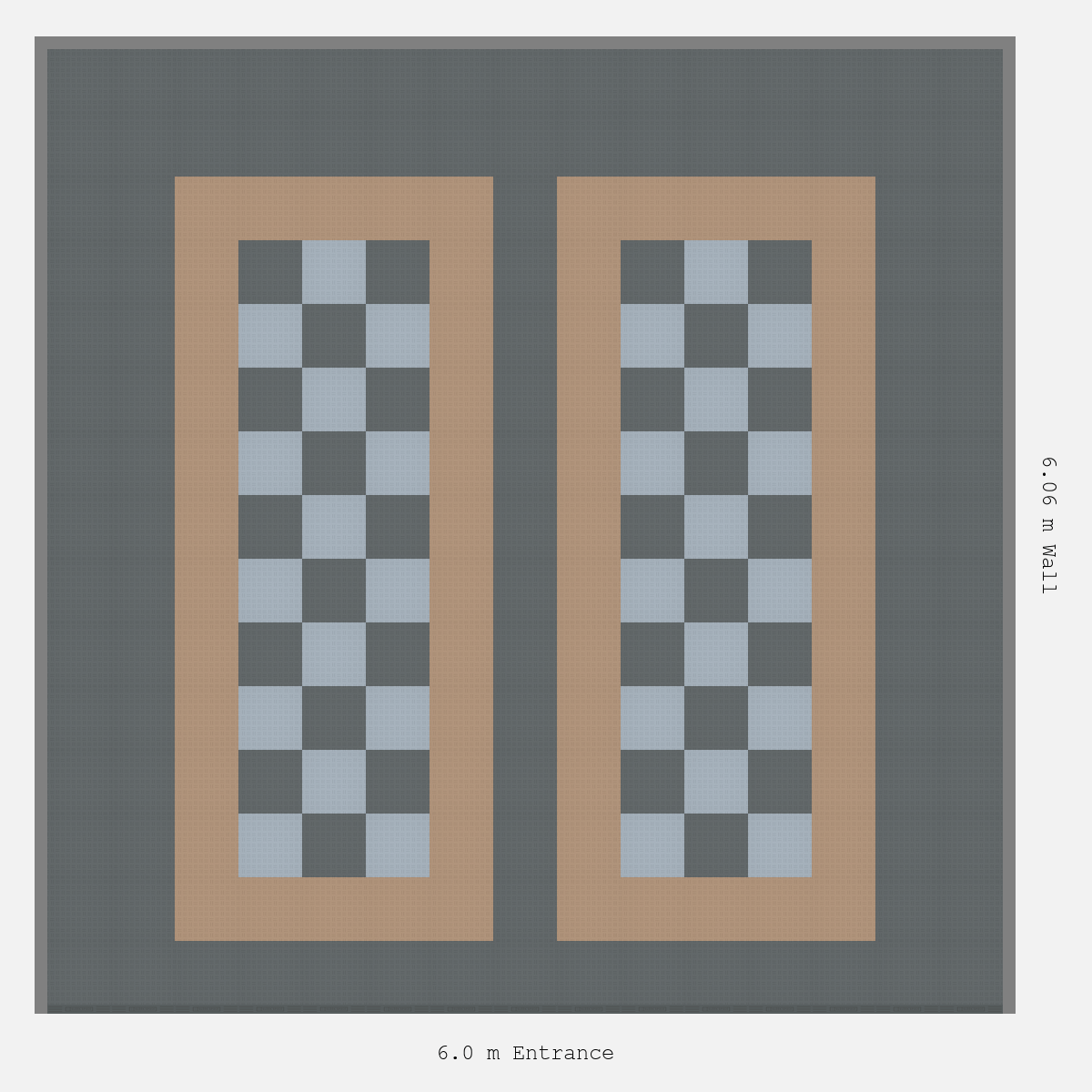 ULTRATUFF Parking Bay Chequer Infill Design Base: Space Grey - Outline: Stone Beige - Infill: Space Grey - Silver Grey